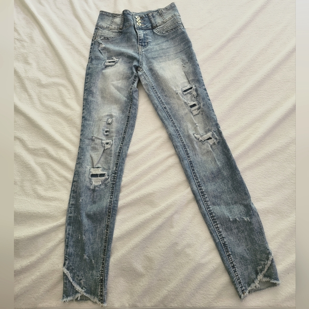 High rise sculpting skinny jeans
